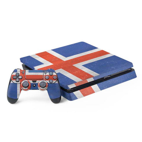 Iceland Flag Distressed PlayStation PS4 Skins
